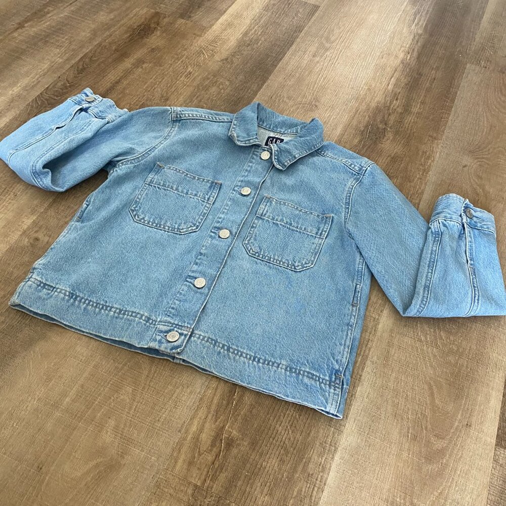Gap Denim Jacket Jean Jacket Cropped Women's XS Vintage 60s 70s Retro Style